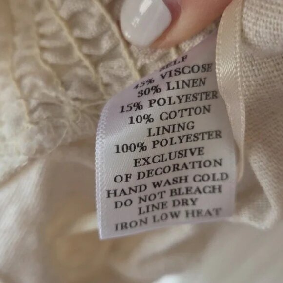 Rose Velvet Beige Crop Top M Leaf Sleeve - Picture 3 of 5